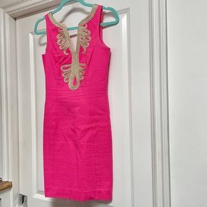 Lilly Pulitzer Pink and Gold Dress - Size 0